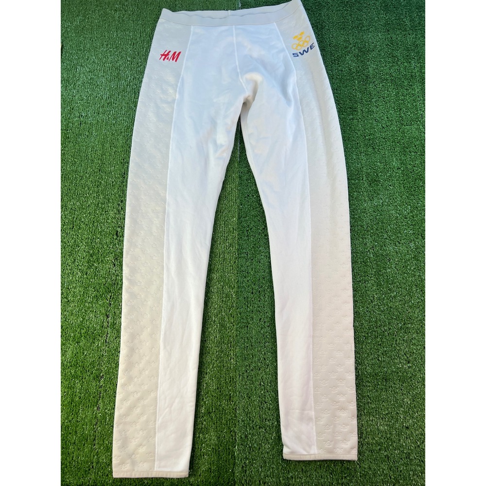 H&M Sweden Olympics Team White Track Sweat Pants Men's Athleisure‎ Medium